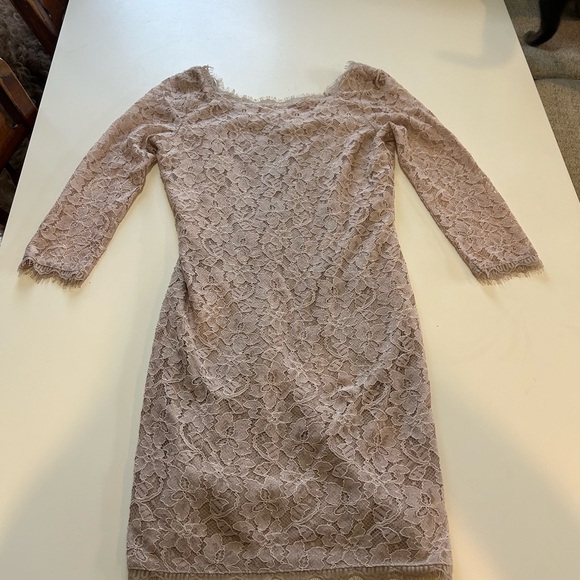 Diane Von Furstenberg Zaria Lace Dress in Champagne - Picture 8 of 12
